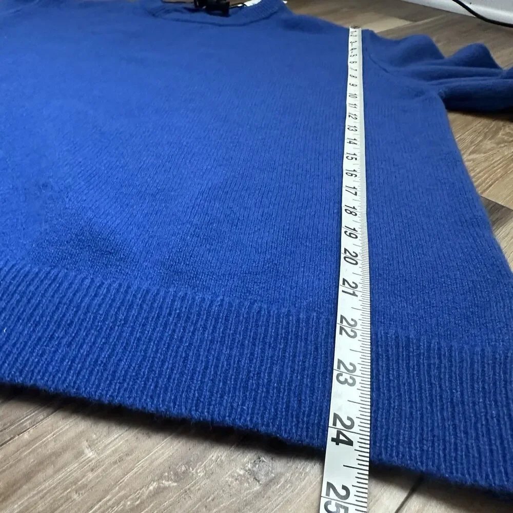 NWT Zara Cashmere Wool Blend Sweater Mens XL Royal Blue Crewneck Pullover $129